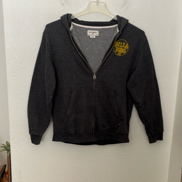 BILLABONG ZIPPER HOODIE SZ L DARK GRAY WORN COUPLE TIMES IN EXCELLENT CONDITION - Picture 1 of 7